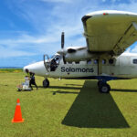 Touchdown at Fera Island, off the coast of Santa Isabel (image by Diedert Koppenol)