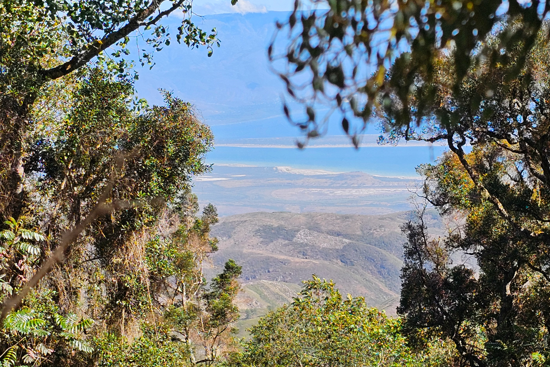 Looking over Lago Enriquillo to Haiti (image by Eustace Barnes)