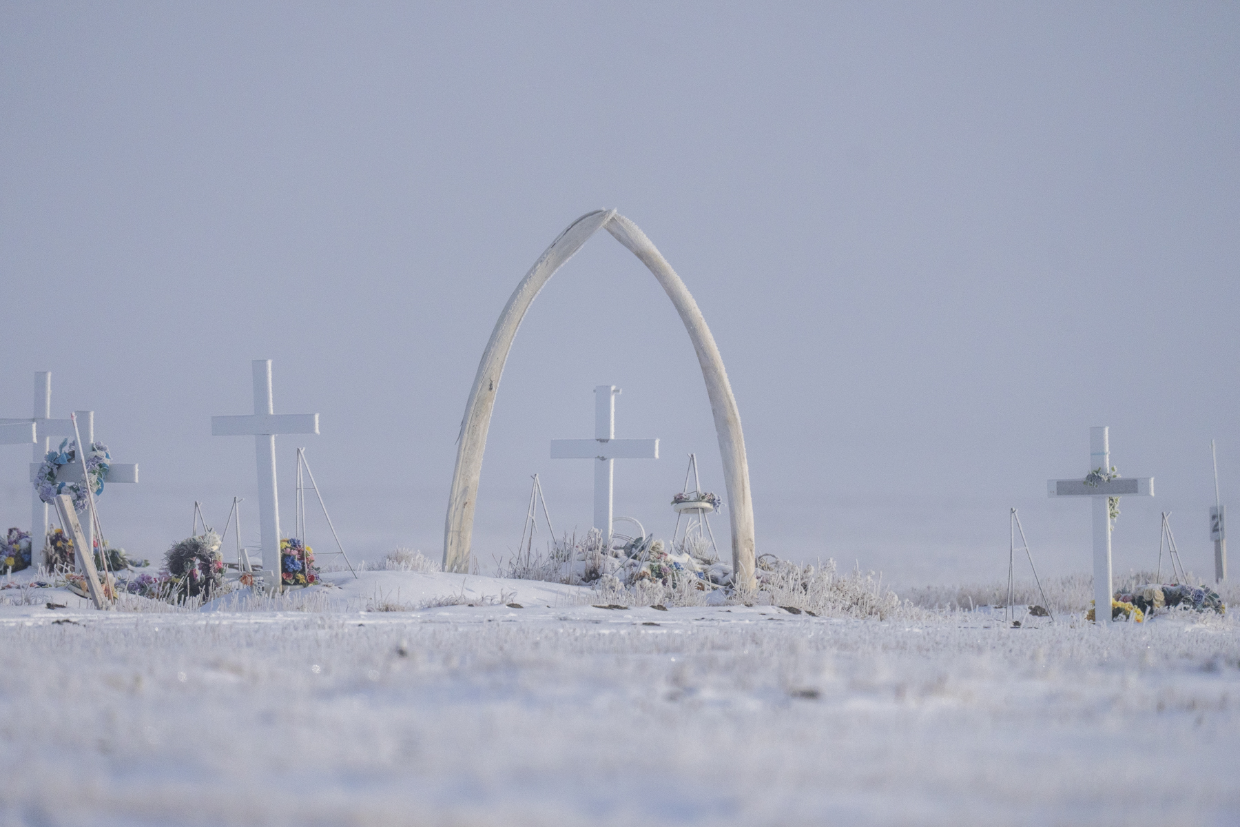 Barrow (Utqiagvik) cemetery (image by Mark Beaman)
